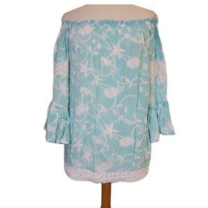 Macbeth collection off shoulder bell sleeve blouse by margaret joseph 